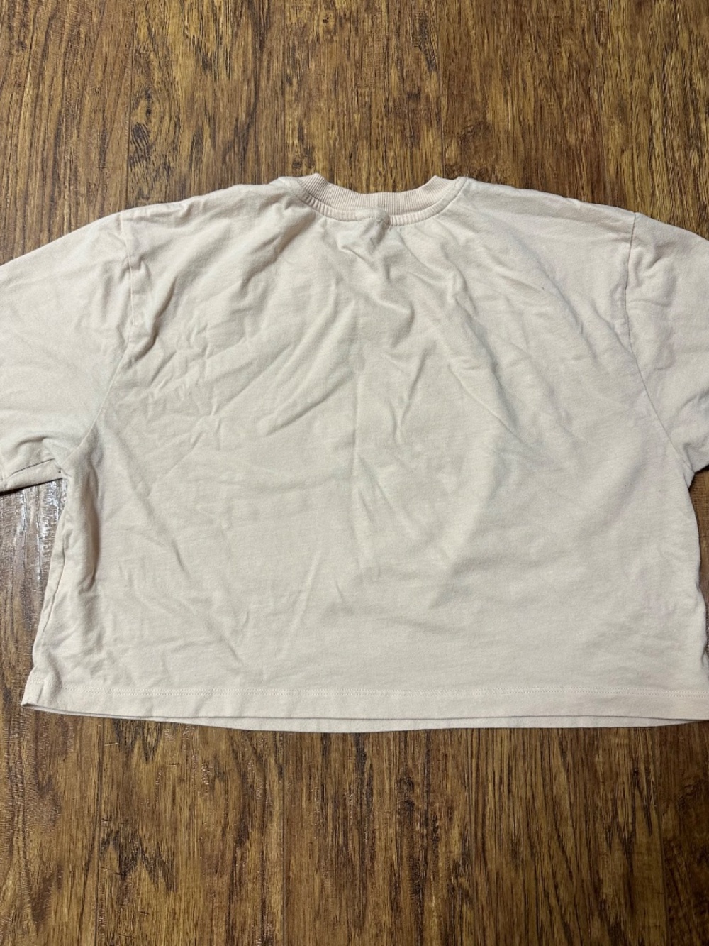 Women's Graphic Butterfly Sun Crop Top Light Beige Size Large - Picture 7 of 10